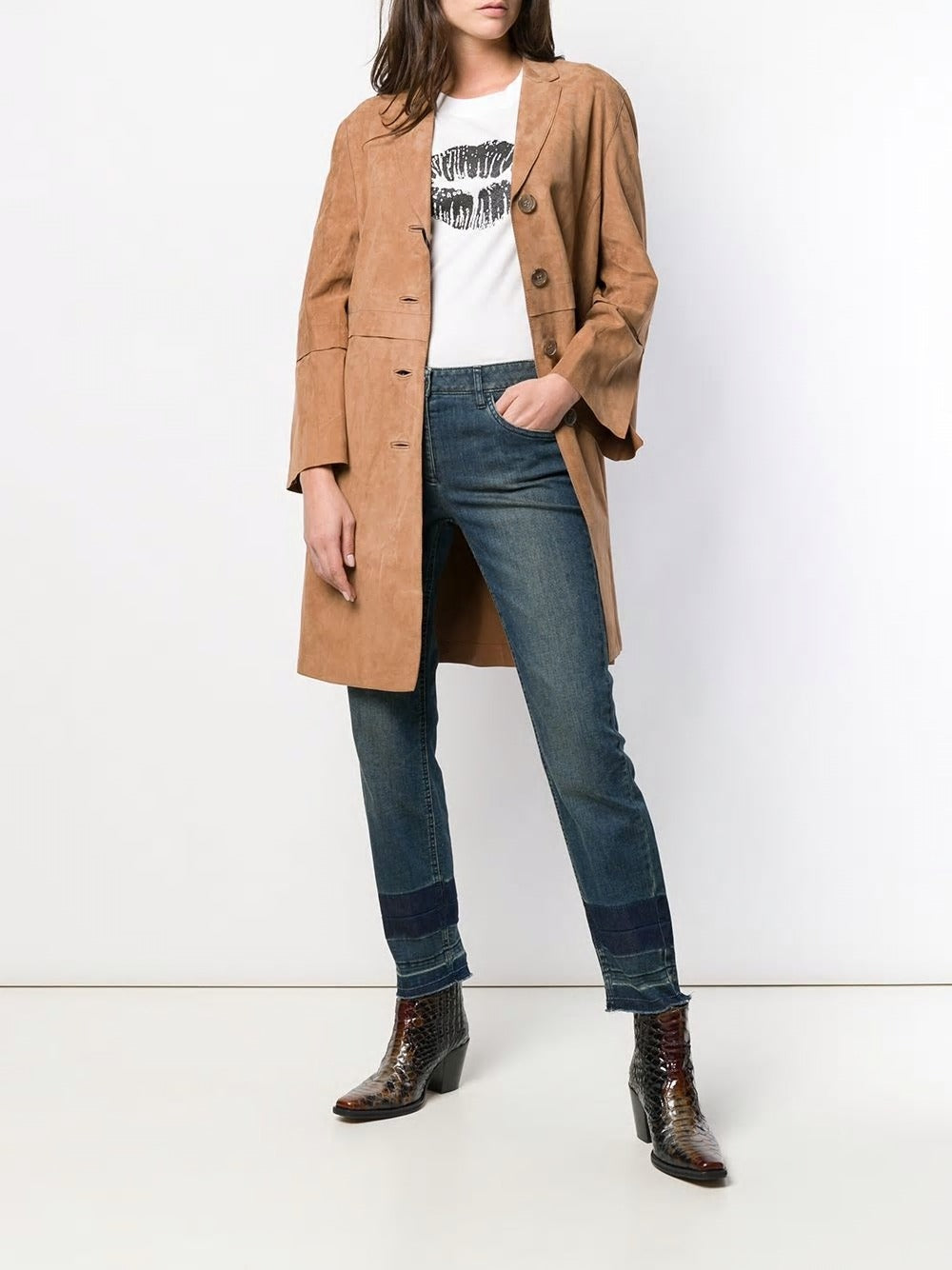 Luisa Cerano T-shirt Lip εκτύπωση | Λευκό