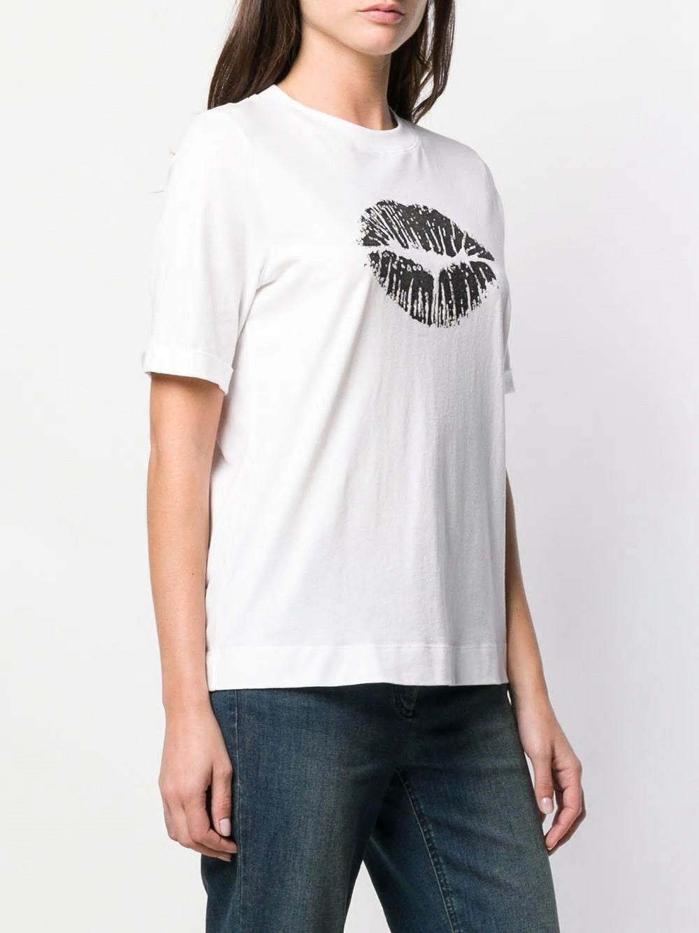 Luisa Cerano T-shirt Lip εκτύπωση | Λευκό