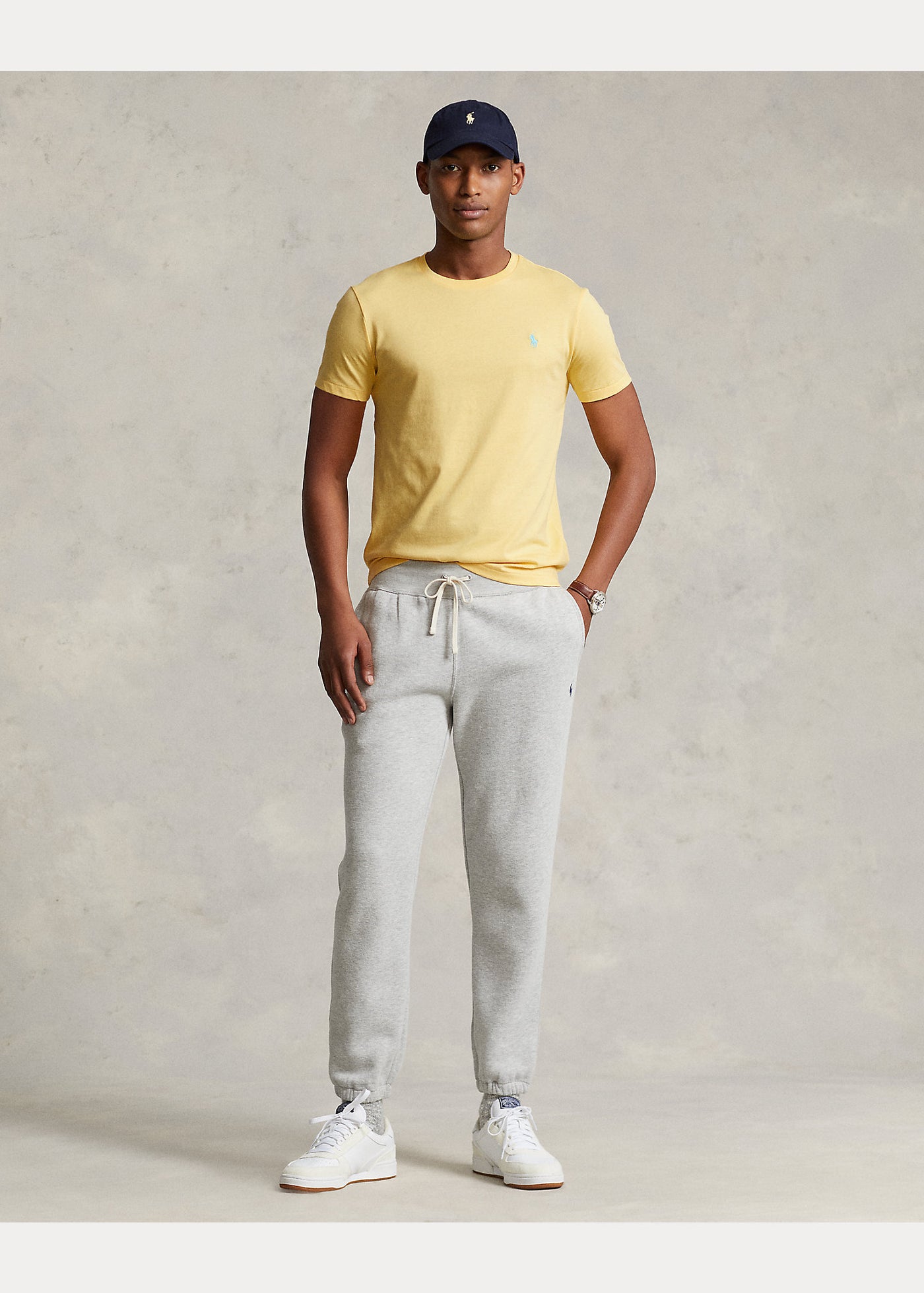 Ralph Lauren Custom Slim Fit Τζέρσει T-Shirt Λαιμόκοψη | Κίτρινο