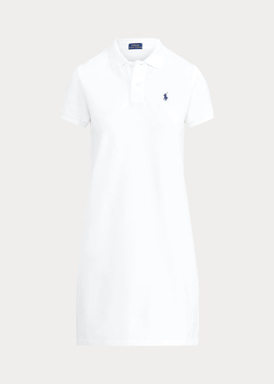 Ralph Lauren Βαμβακερό Φόρεμα Πόλο | Λευκό