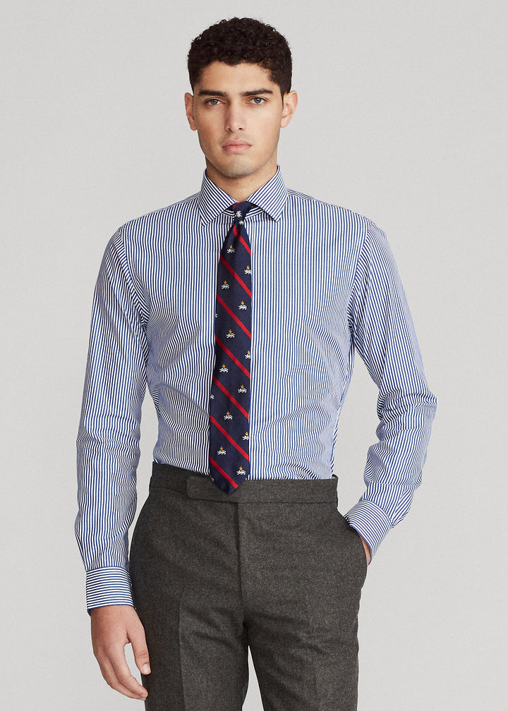 Ralph Lauren Slim Fit Ριγέ Υποκάμισο Ποπλίνα | Μπλε/Λευκό