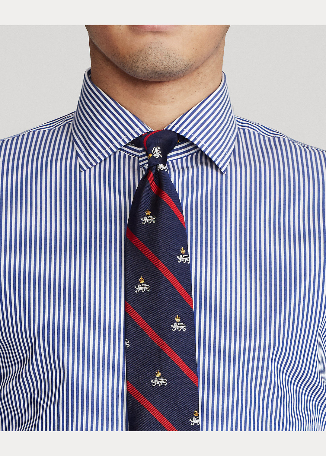 Ralph Lauren Slim Fit Ριγέ Υποκάμισο Ποπλίνα | Μπλε/Λευκό