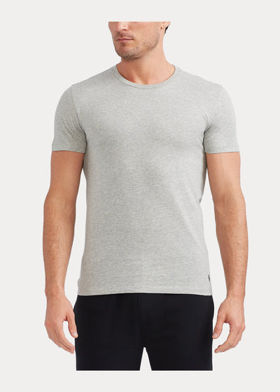 Ralph Lauren Slim Μπλουζάκι Λαιμόκοψη Πακέτο των 3 | Λευκό/Μαύρο/Γκρι