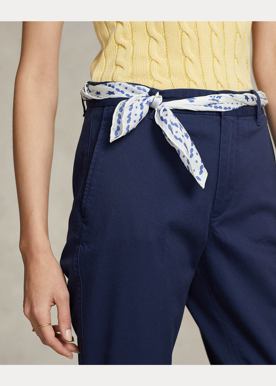 Ralph Lauren Cropped Slim Fit Τσίνο Παντελόνι | Σκούρο Μπλε