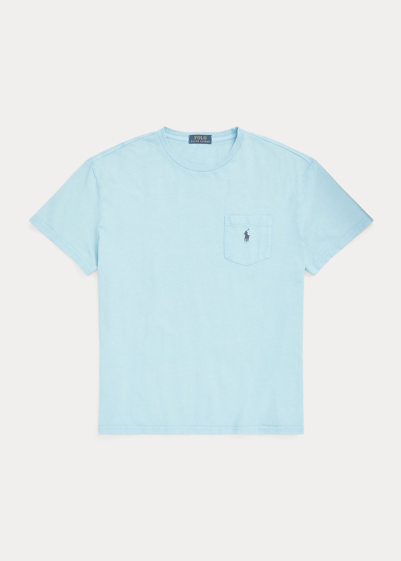Ralph Lauren Classic Fit Βαμβακερό-Λινό T-Shirt με Τσέπη | Γαλάζιο