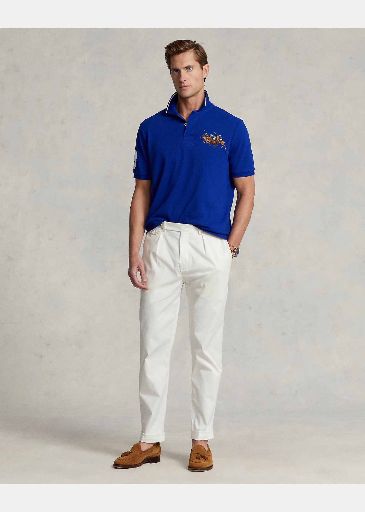Ralph Lauren Custom Slim Fit Πόλο με Τριπλό Πόνυ | Ρουά