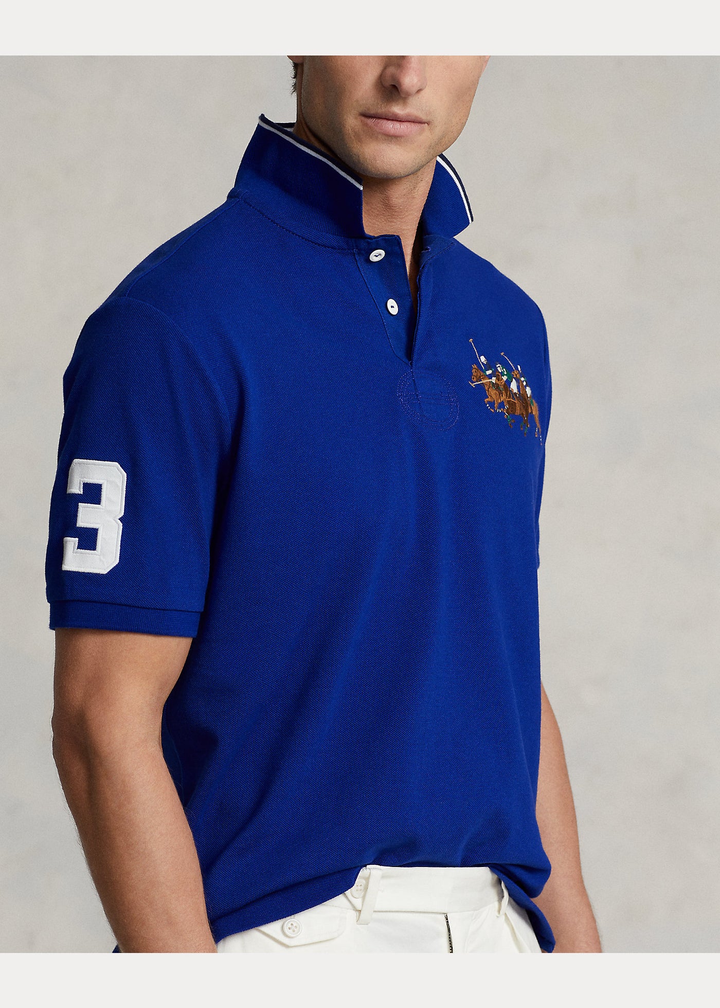 Ralph Lauren Custom Slim Fit Πόλο με Τριπλό Πόνυ | Ρουά