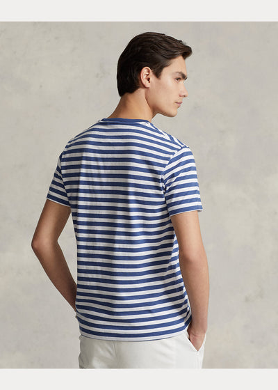 Ralph Lauren Custom Slim Fit Ριγέ Τζέρσει T-Shirt | Ρουά/Λευκό